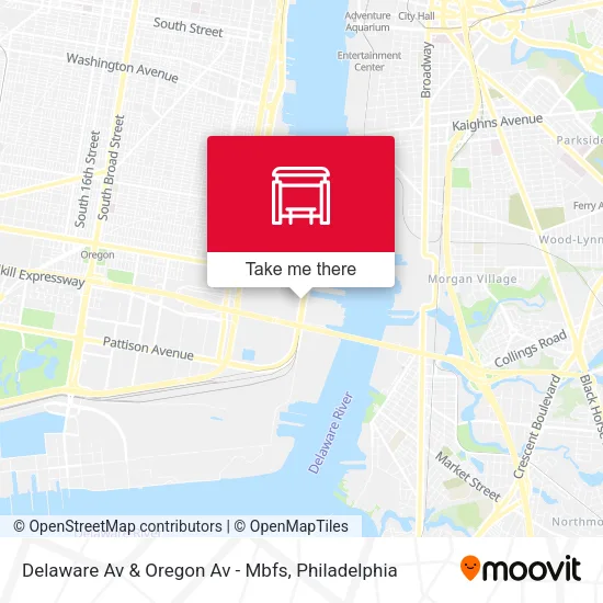 Delaware Av & Oregon Av - Mbfs map