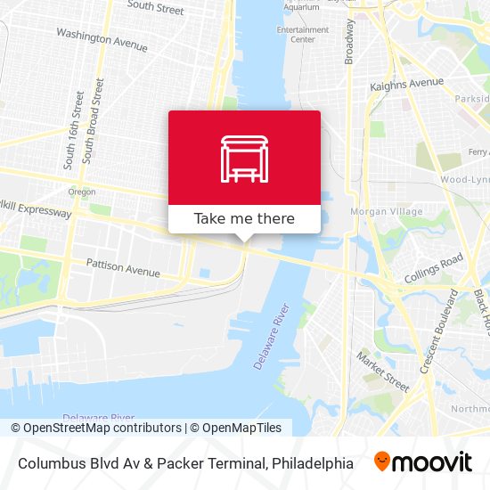 Columbus Blvd Av & Packer Terminal map