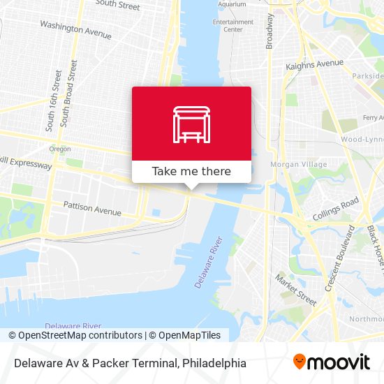 Delaware Av & Packer Terminal map
