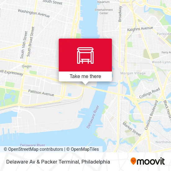 Delaware Av & Packer Terminal map