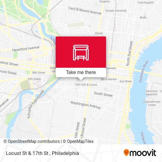 Locust St & 17th St map
