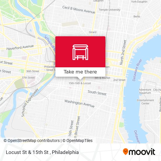 Locust St & 15th St map