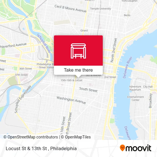 Locust St & 13th St map