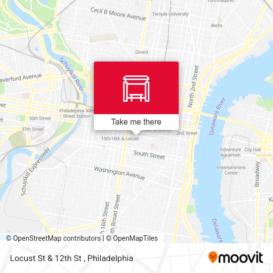 Locust St & 12th St map