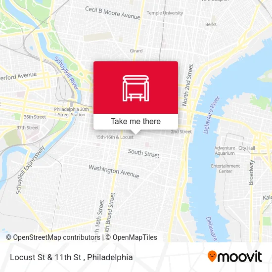 Locust St & 11th St map