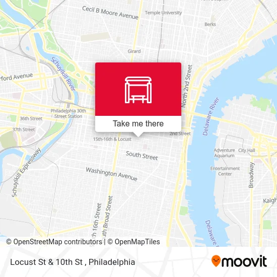 Locust St & 10th St map
