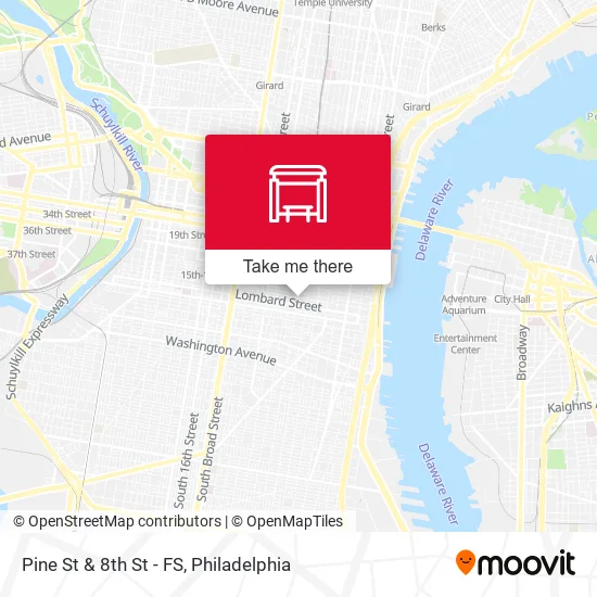 Pine St & 8th St - FS map