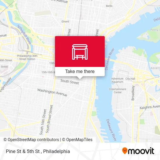 Pine St & 5th St map