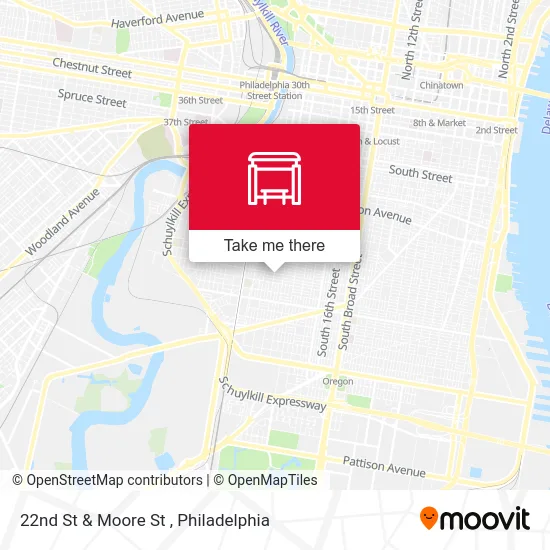 22nd St & Moore St map