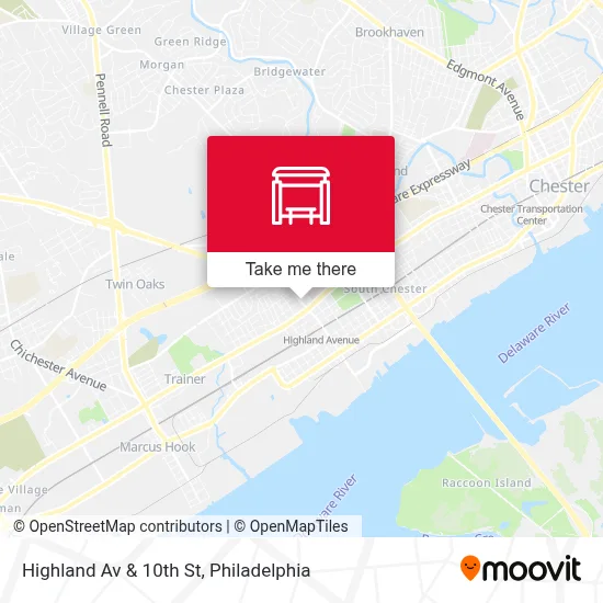 Highland Av & 10th St map