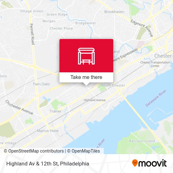 Highland Av & 12th St map