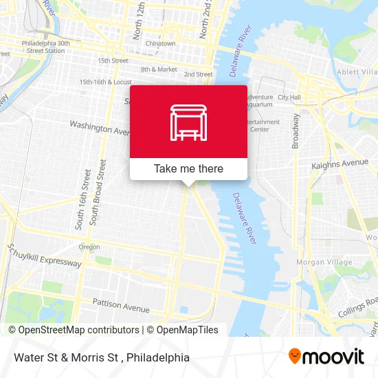 Water St & Morris St map