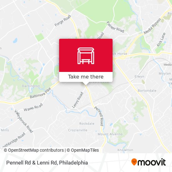 Pennell Rd & Lenni Rd map