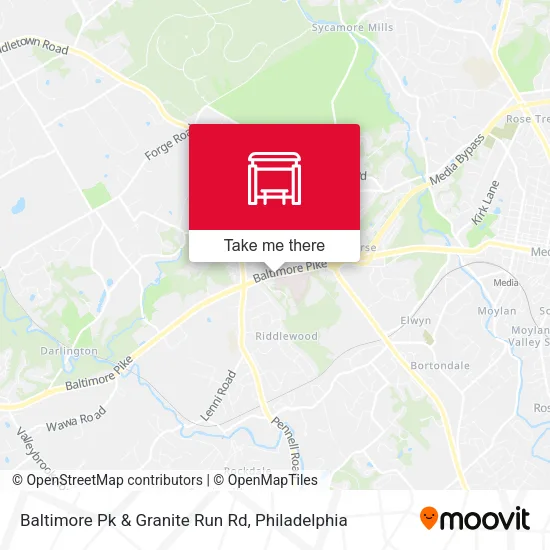 Baltimore Pk & Granite Run Rd map