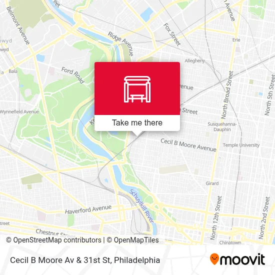 Cecil B Moore Av & 31st St map