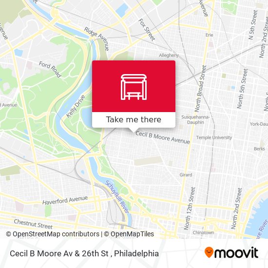 Cecil B Moore Av & 26th St map
