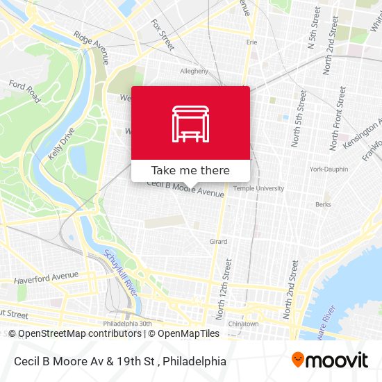 Mapa de Cecil B Moore Av & 19th St