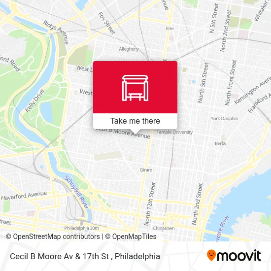 Cecil B Moore Av & 17th St map