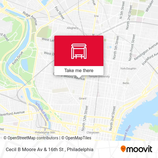 Cecil B Moore Av & 16th St map