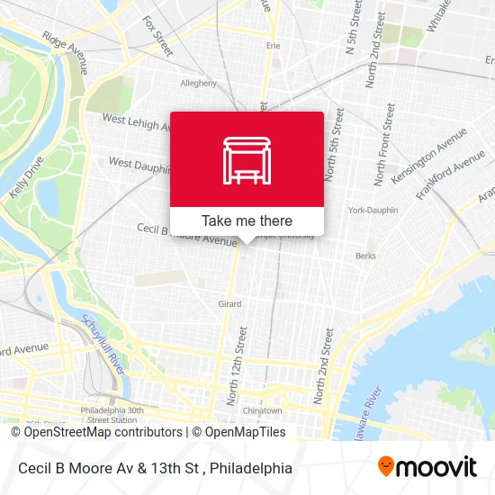 Cecil B Moore Av & 13th St map