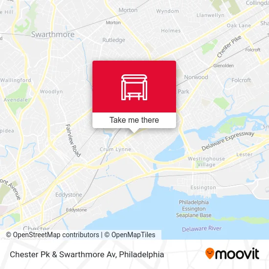 Chester Pk & Swarthmore Av map