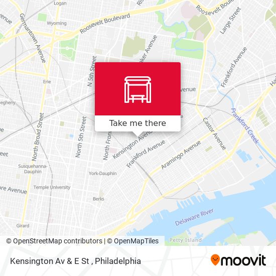 Kensington Av & E St map