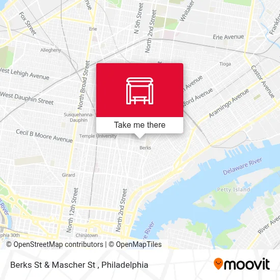 Berks St & Mascher St map