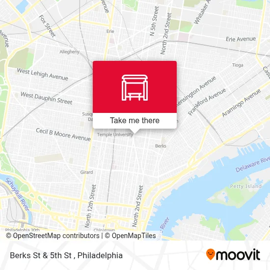 Berks St & 5th St map