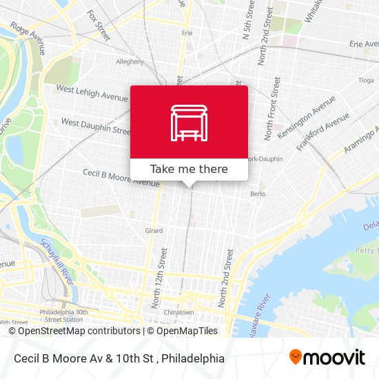 Cecil B Moore Av & 10th St map