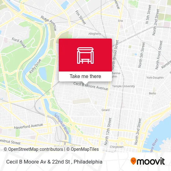 Cecil B Moore Av & 22nd St map