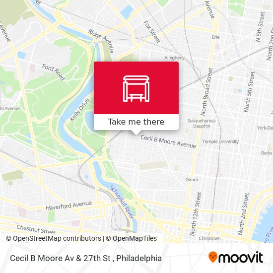 Cecil B Moore Av & 27th St map