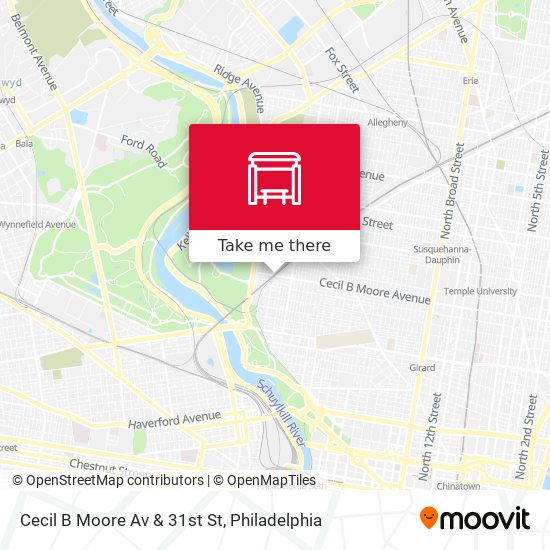 Cecil B Moore Av & 31st St map