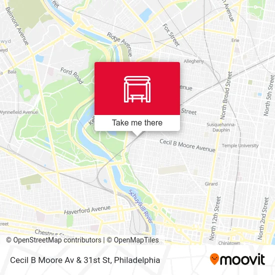 Cecil B Moore Av & 31st St map