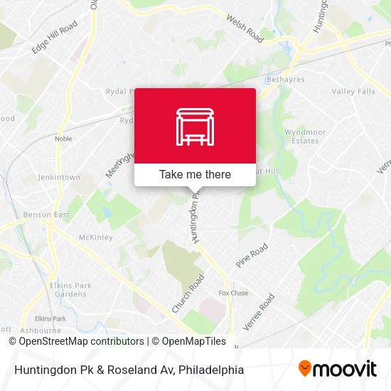 Huntingdon Pk & Roseland Av map