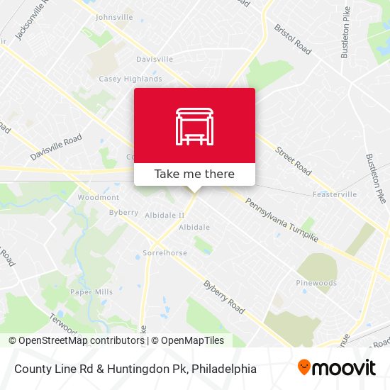County Line Rd & Huntingdon Pk map