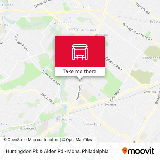 Huntingdon Pk & Alden Rd - Mbns map