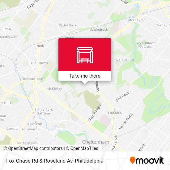 Fox Chase Rd & Roseland Av map