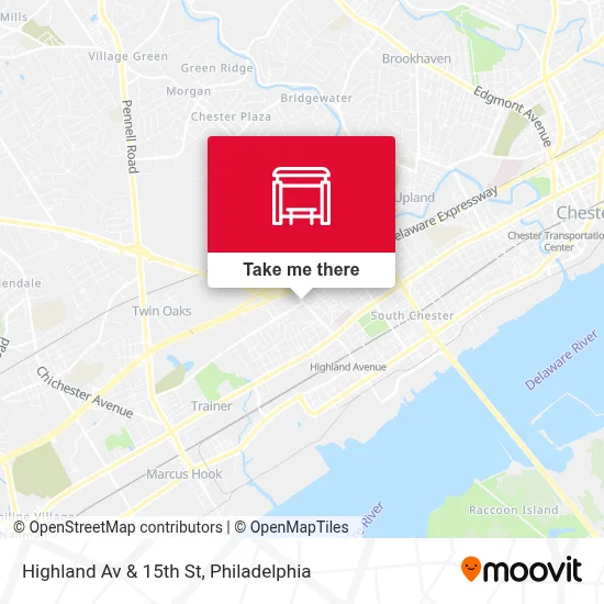Highland Av & 15th St map