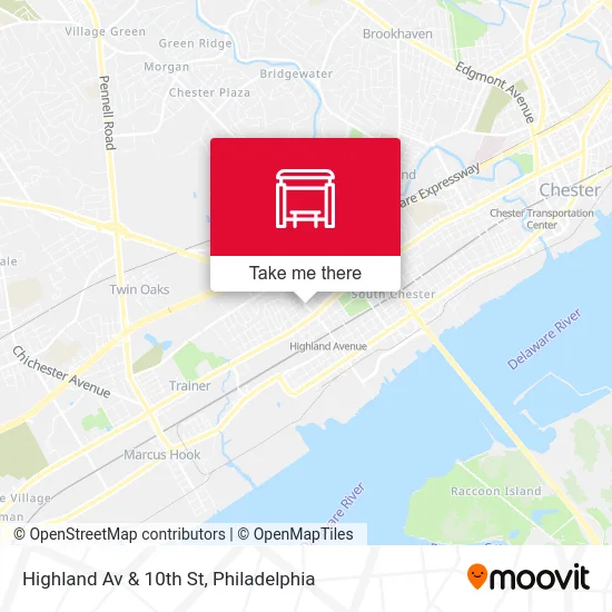 Highland Av & 10th St map