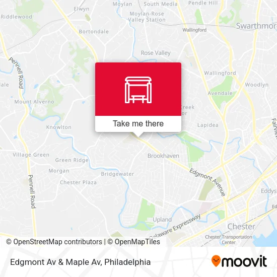 Edgmont Av & Maple Av map