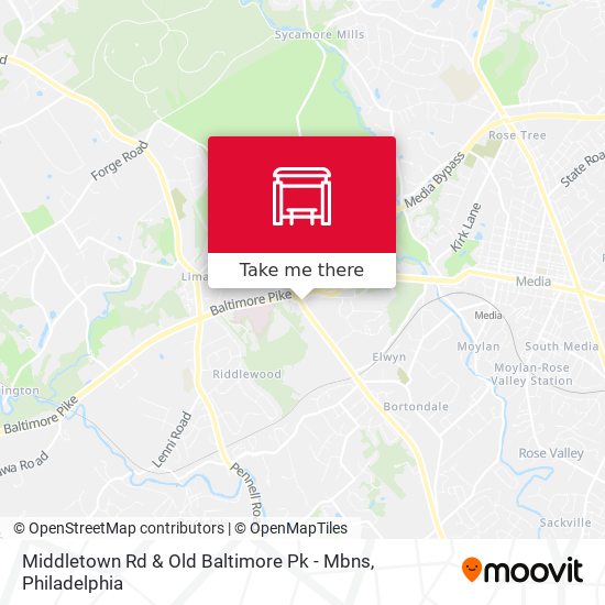 Middletown Rd & Old Baltimore Pk - Mbns map