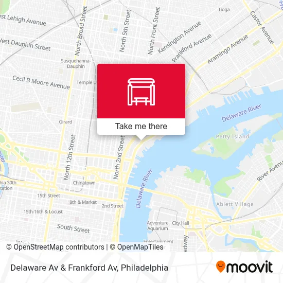 Delaware Av & Frankford Av map