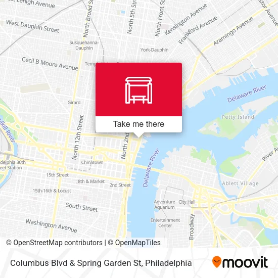 Mapa de Columbus Blvd & Spring Garden St