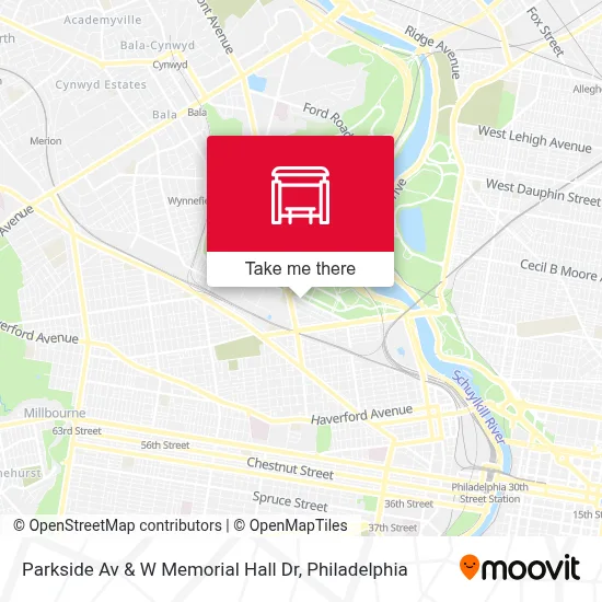 Parkside Av & W Memorial Hall Dr map