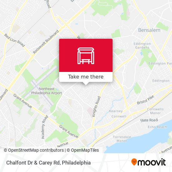 Chalfont Dr & Carey Rd map