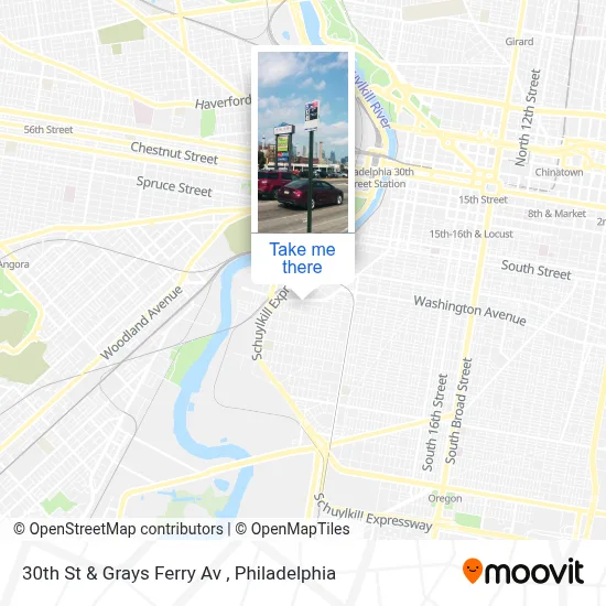 30th St & Grays Ferry Av map