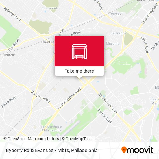Byberry Rd & Evans St - Mbfs map