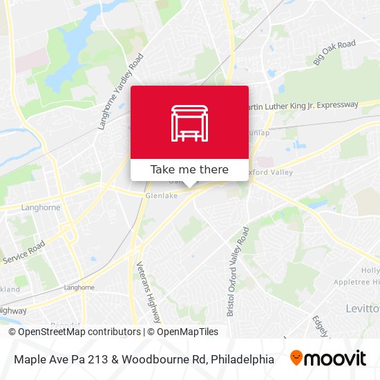 Maple Ave Pa 213 & Woodbourne Rd map