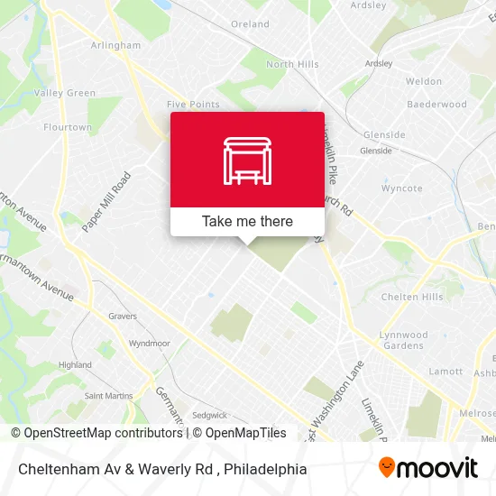 Cheltenham Av & Waverly Rd map