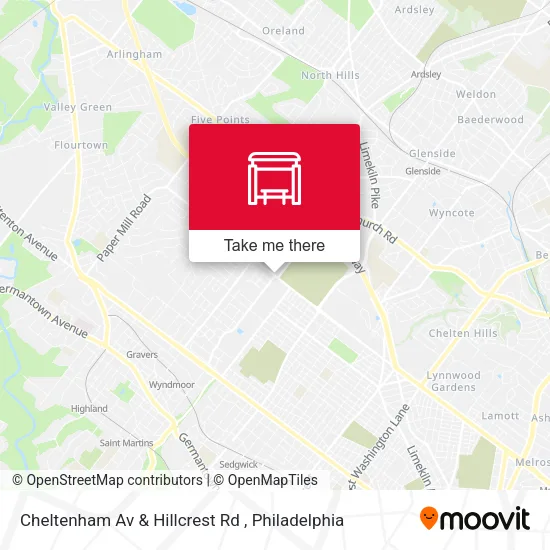 Cheltenham Av & Hillcrest Rd map